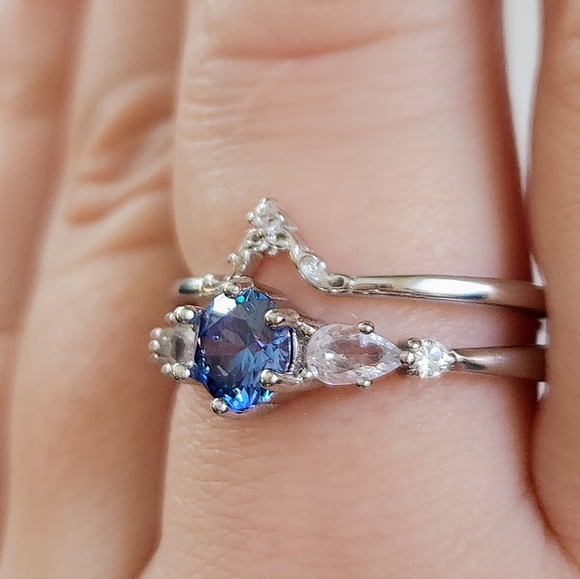 NWT Ryze Denim Blue & White Frost CZ .925 Sterling Silver Rings - Size 10 - Picture 11 of 12